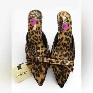 Jason Wu Leopard Print Bow Mules